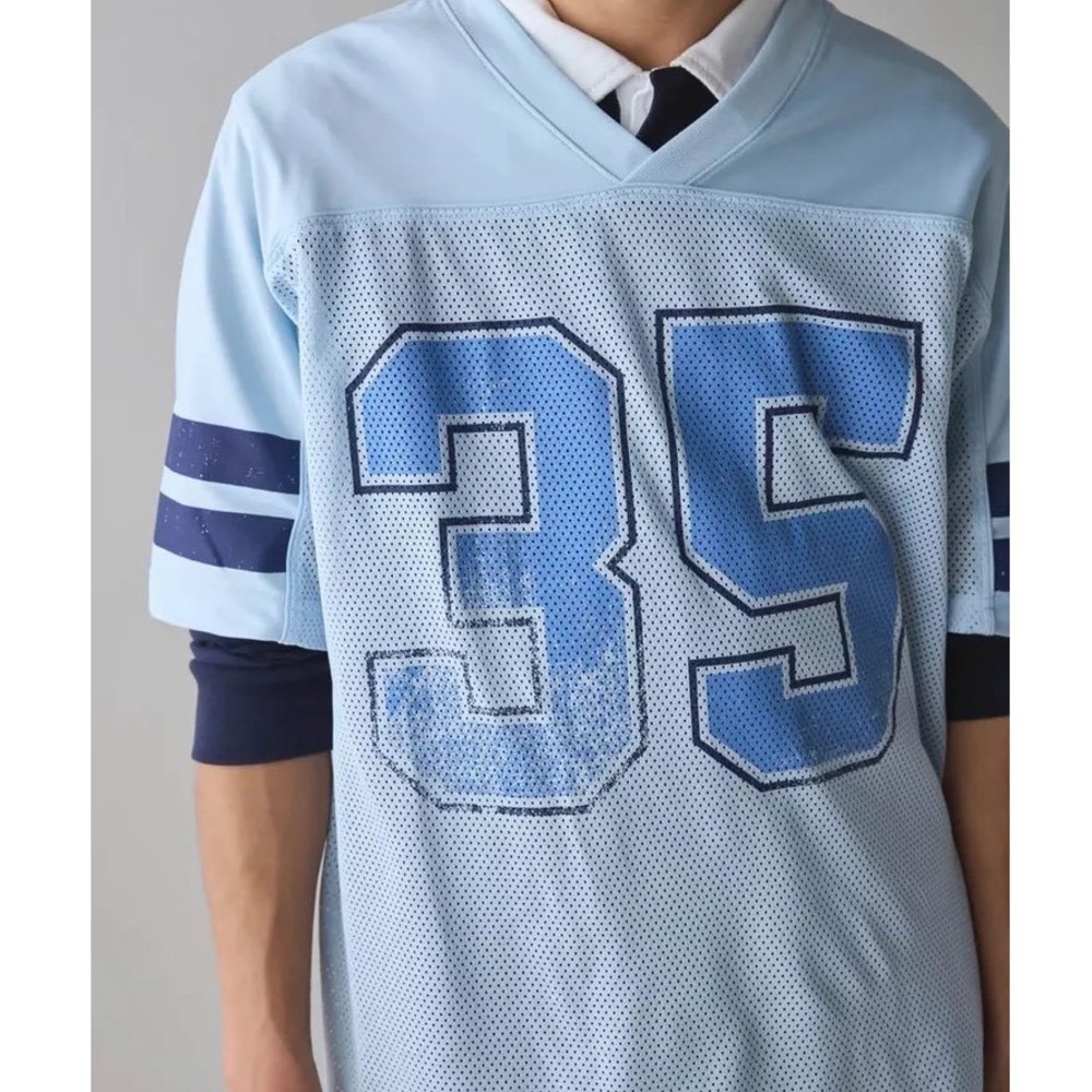 Urban Outfitters Mesh Football Jersey 35 Blue S Y2K Sporty Streetwear